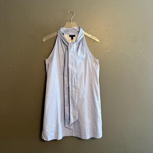 J. Crew Oxford Neck Tie Mini Dress Size 4 - Picture 4 of 7